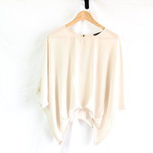 NAKED ZEBRA | off-white dolman sleeve sheer top